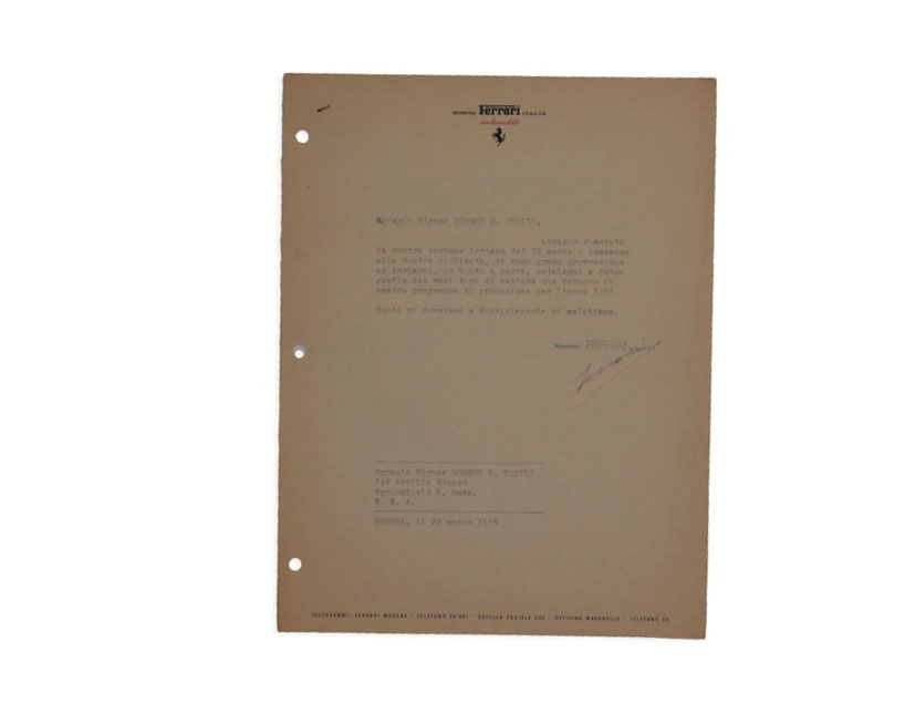 Lot 298 - A Ferrari Signed letter