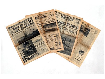 Lot 303 - A Set of Four 'Le Mans Disaster, 1955' Newspapers