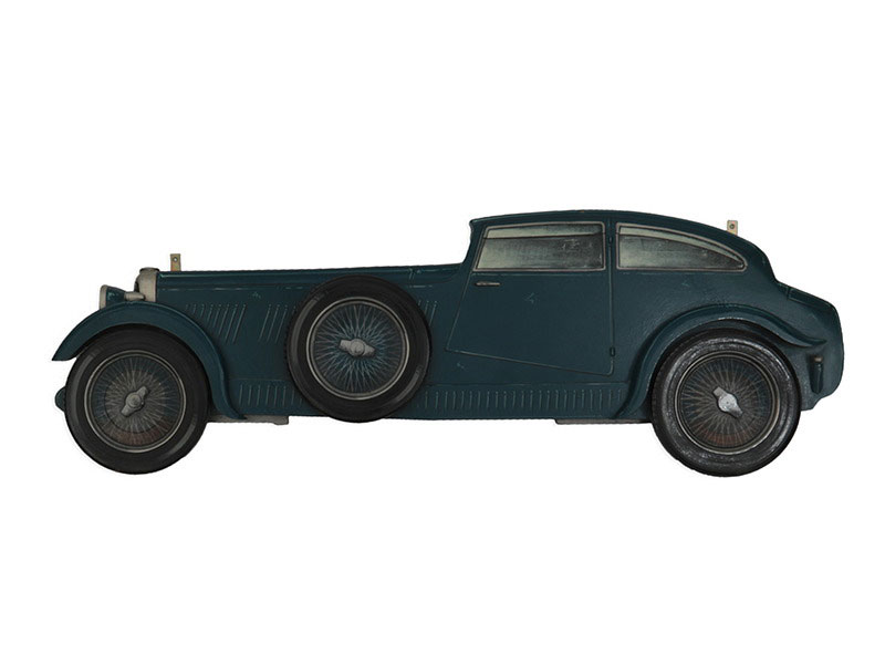 Lot 34 - A Hand-Painted Wooden Profile of the Woolf Barnato Blue Train Bentley