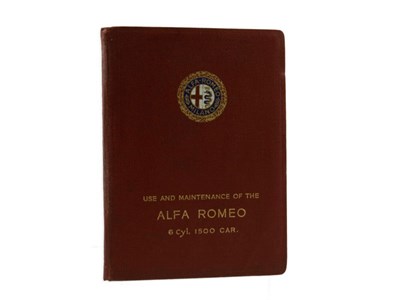 Lot 48 - An Alfa Romeo 6c Instruction Book
