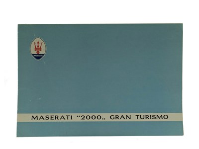 Lot 322 - Maserati 2000 Gran Turismo Sales Brochure