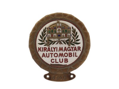 Lot 163 - 'Kiralyimaggar Automobil Club' Member's Badge