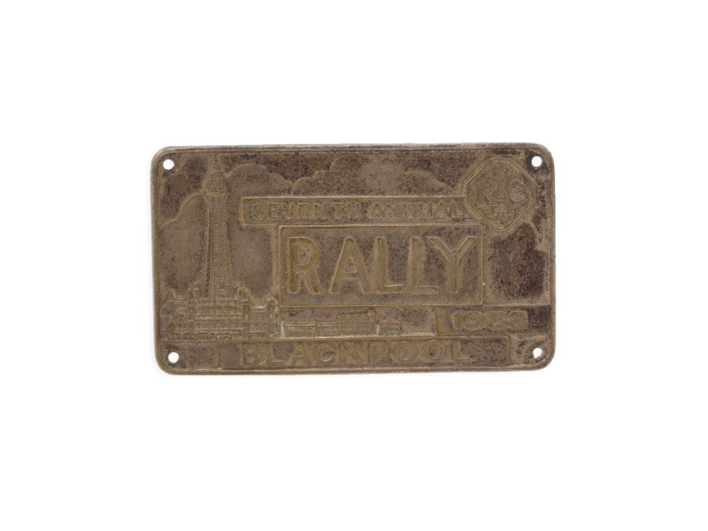 Lot 24 - 1938 Blackpool RAC Rally Competitor's Plaque