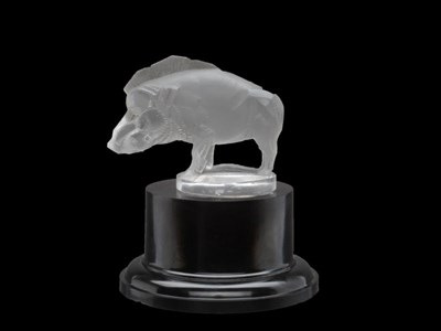 Lot 453 - A 'Sanglier' Glass Mascot by Rene Lalique
