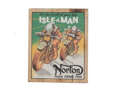 Lot 489 - A 'Norton Manx Grand Prix' Wall Sign