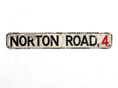 Lot 98 - A 'Norton Road' Cast Aluminium Road Sign