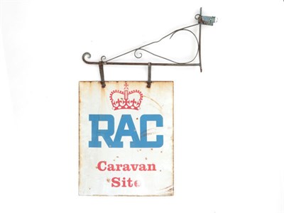 Lot 127 - An RAC Caravan Site Enamel Sign