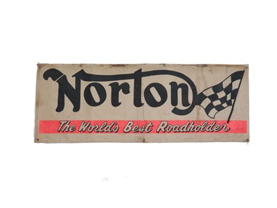 Lot 92 - A Rare Norton Motorcycles Advertising Banner