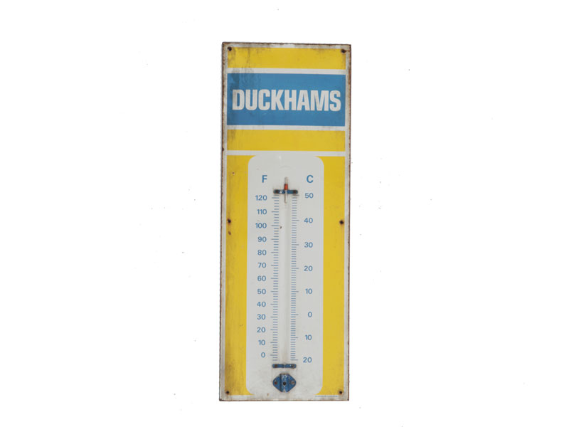 Lot 17 - A Duckhams Thermometer Enamel Sign