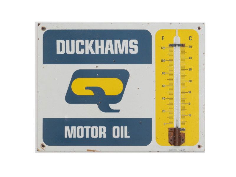 Lot 430 - A Duckhams Motor Oil Thermometer Enamel Sign