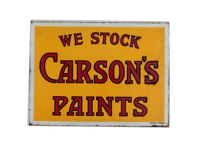 Lot 55 - 'We Stock Carson's Paints' Enamel Sign