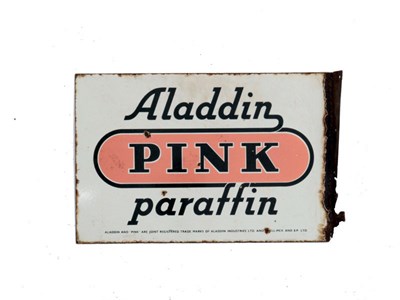 Lot 394 - An Aladdin Pink Paraffin 'Delivery Service' Enamel Sign