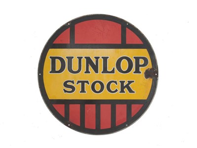 Lot 459 - Dunlop Stock Enamel Sign