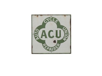 Lot 278 - An 'ACU Repairer' Enamel Sign