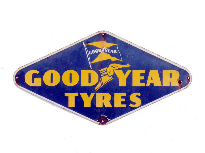 Lot 33 - A Goodyear Tyres Enamel Sign