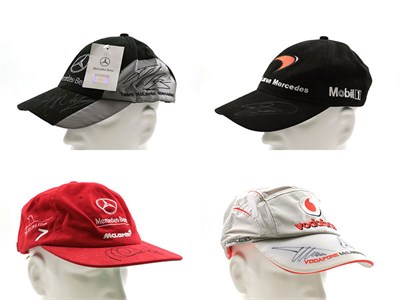 Lot 527 - Four Signed Formula One Baseball Caps