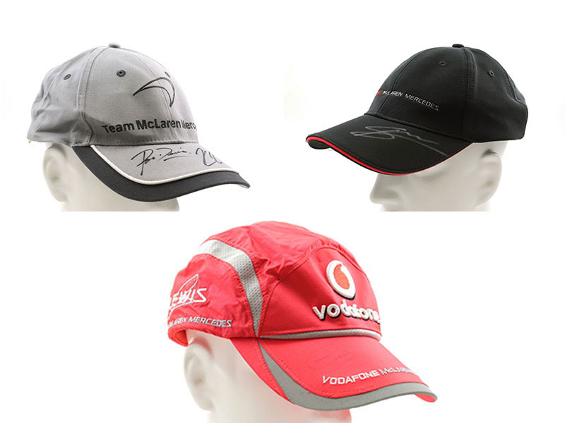 Lot 528 - Three Signed Formula One Baseball Caps