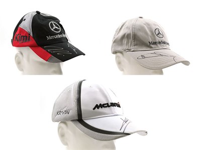 Lot 530 - Three Signed Formula One Baseball Caps
