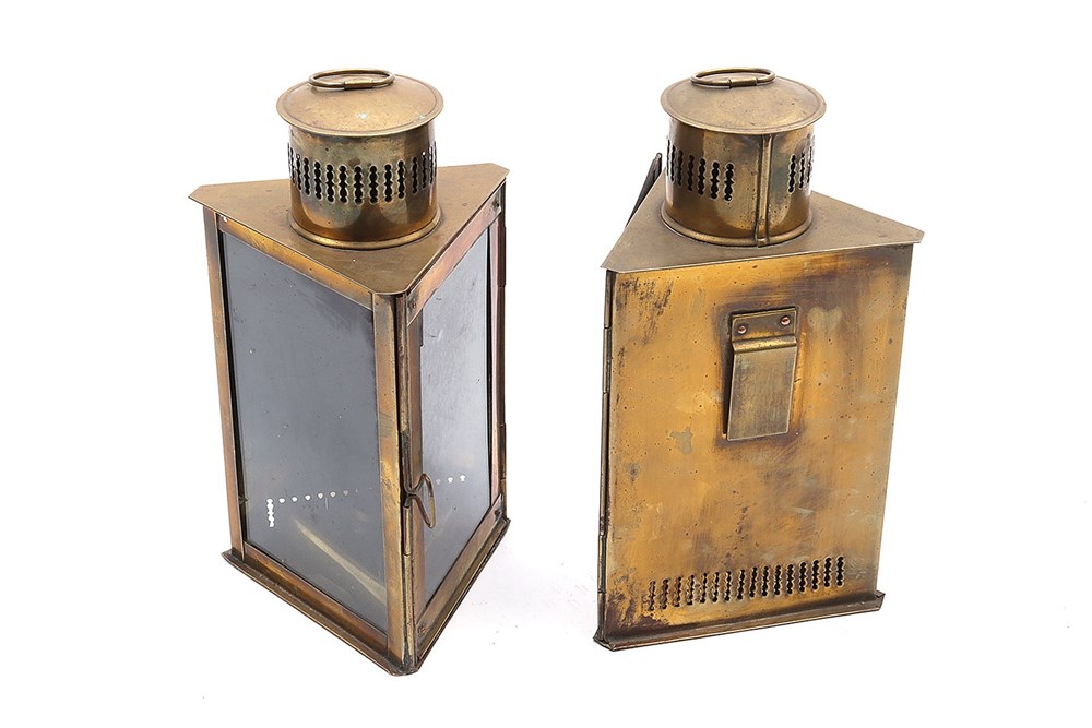 Lot 69 - Two Carbide-Powered Brass Lamps