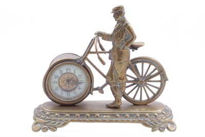 Lot 78 - An Unusual Brass Figurine Featuring a Cyclist